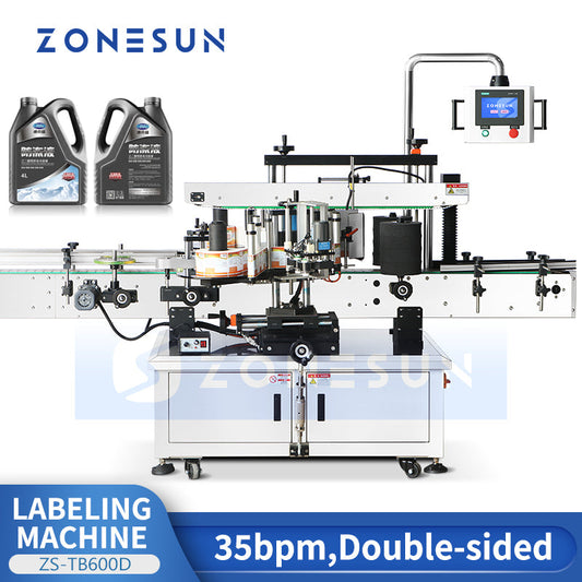 Zonesun ZS‑TB600D Double‑Sided Labeling Machine for F‑Style Bottles