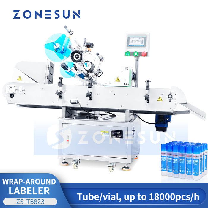 Etichettatrice automatica ad alta velocità ZONESUN ZS-TB823 per flaconi e tubi cilindrici