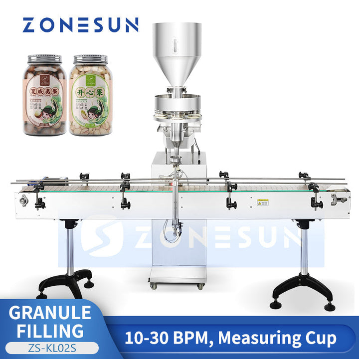 ZONESUN ZS-KL02S Automatische volumetrische Becher-Dosier- und Abfüllmaschine für Granulat und Bohnen