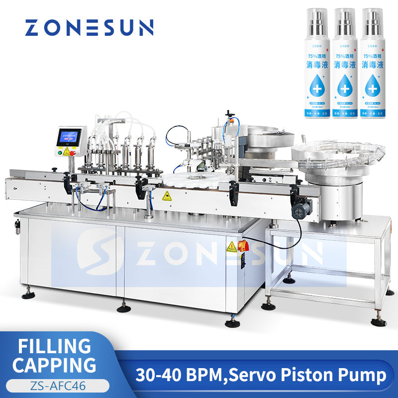 ZONESUN ZS-AFC46 Automatic Perfume Toner Body Mist Spray Bottle Filling Capping Machine