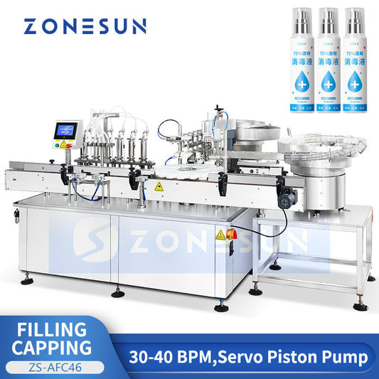 ZONESUN ZS-AFC46 Automatic Perfume Toner Body Mist Spray Bottle Filling Capping Machine