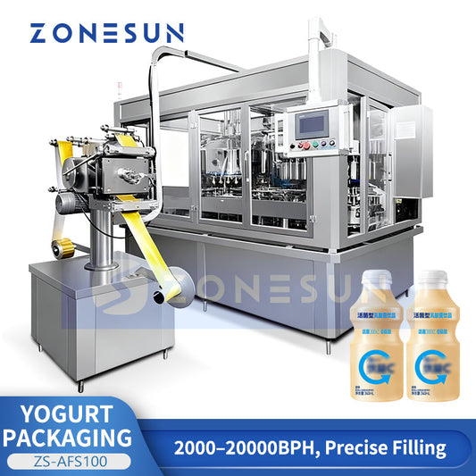 ZONESUN ZS-AFS100 Automatic  Beverage Filling and Sealing Machine for Dairy Bottles