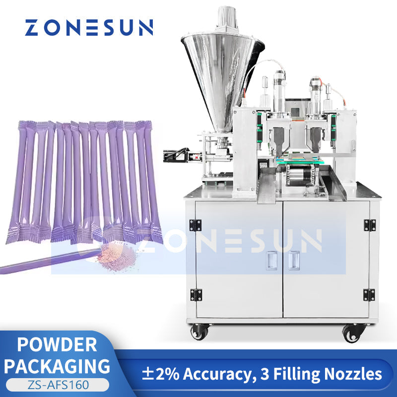 ZONESUN ZS-AFS160 Automatic Straw Powder Filling & Sealing Machine With Auger Pump