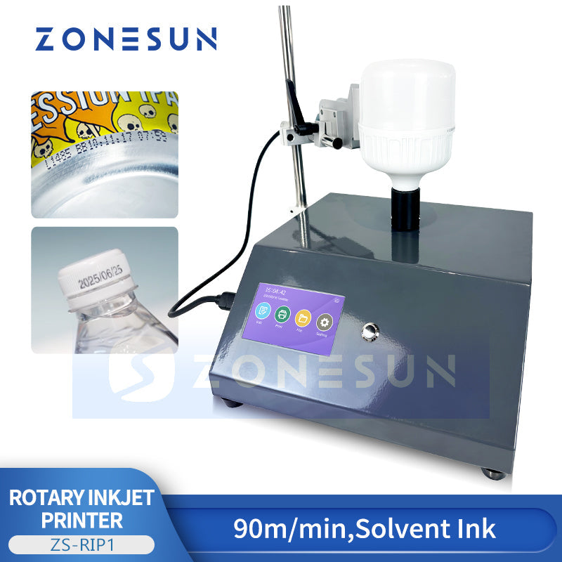 ZONESUN ZS-RIP1 Rotating Inkjet Printing Machine for Curved Surfaces Bottle Tube Vial Printer
