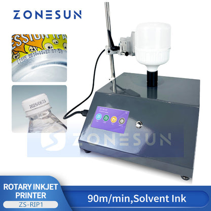 ZONESUN ZS-RIP1 Rotating Inkjet Printing Machine for Curved Surfaces Bottle Tube Vial Printer