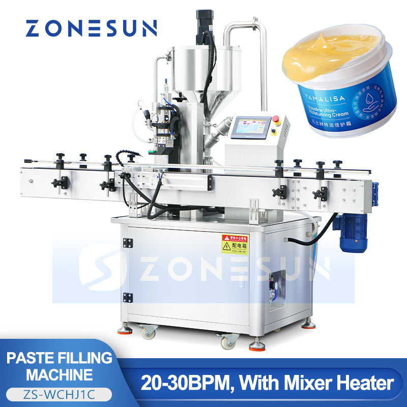 ZONESUN ZS‑WCHJ1C Beheizter Pastenfüller mit Rührwerk & Wassertank