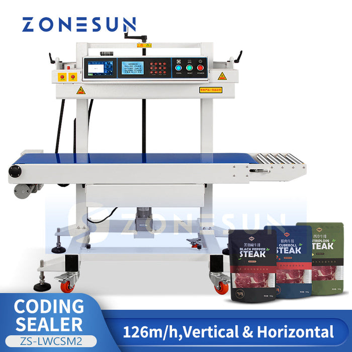 Zonesun ZS-LWCSM2 Vertical and Horizontal Continuous Band Sealer with Coding
