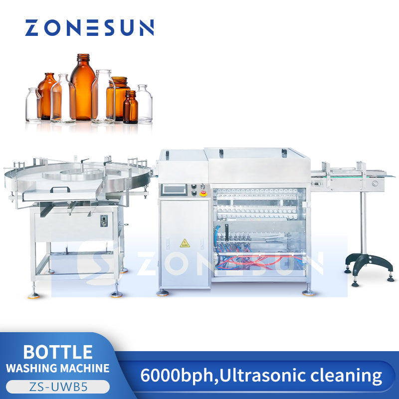 ZS-UWB5 Ultrasonic Bottle Washer for Glass & Plastic 6000BPH