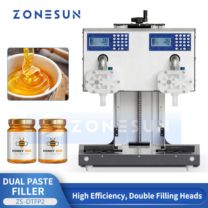 ZONESUN ZS-DTFP2 Semi Automatic Paste Filling Machine for Sauce Cream Honey