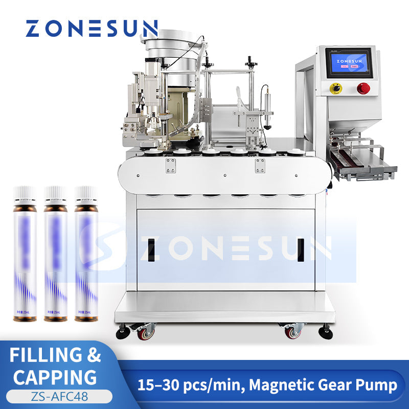 ZONESUN ZS-AFC48 Automatic Small Bottle Tube Oral Liquid Bottles Filling and Capping Machine