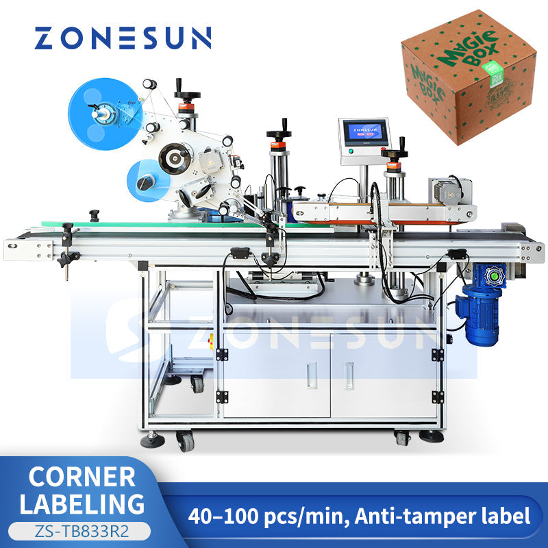 ZONESUN ZS-TB833R2 High Speed Corner Labeling Machine for Box Packaging