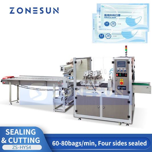 ZONESUN ZS-HYS4 Dual-Channel Horizontal Four-Side Sealing Packing Machine for Sachet Products