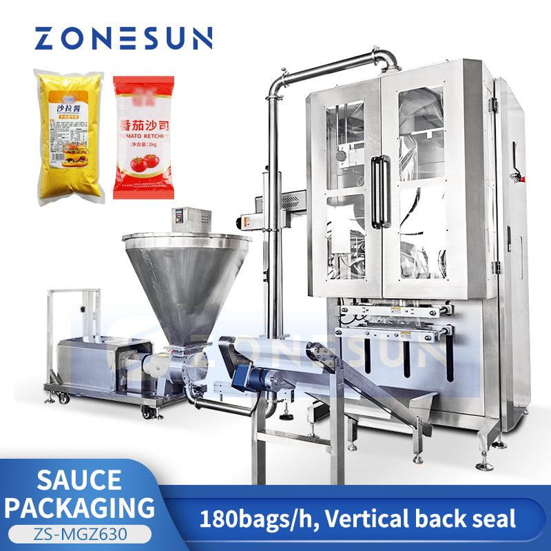 ZONESUN ZS-MGZ630 Automatic Sauce Filling Sealing Machine for High-Viscosity Foods, Syrups, Paste