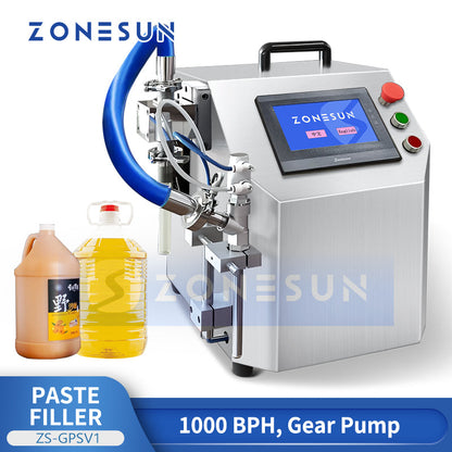 ZONESUN ZS-GPSV1 Servo Gear Pump Filling Machine Liquid Paste Quantitative Filler
