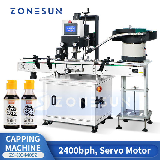 Zonesun ZS-XG440S2 Automatic Servo Capper with Dual-Track Feeder