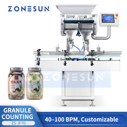ZONESUN ZS-JF70 Auto Filling Counting Machine Food, Nuts, Candy, Capsules Equipment