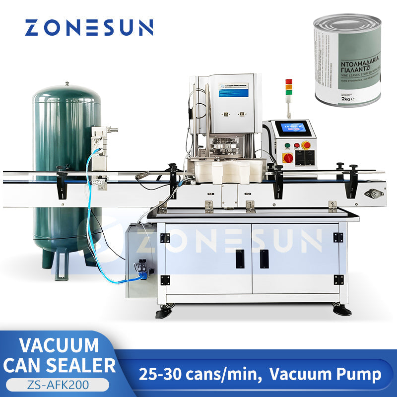 ZONESUN ZS-AFK200 Automatic Vacuum Metal Can Sealing Machine Can Seaming Machine