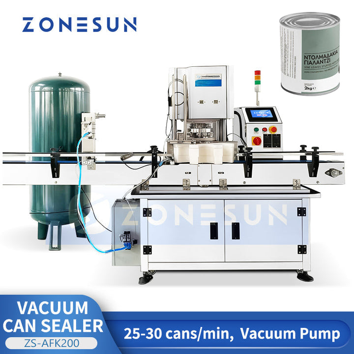 ZONESUN ZS-AFK200 Automatic Vacuum Metal Can Sealing Machine Can Seaming Machine