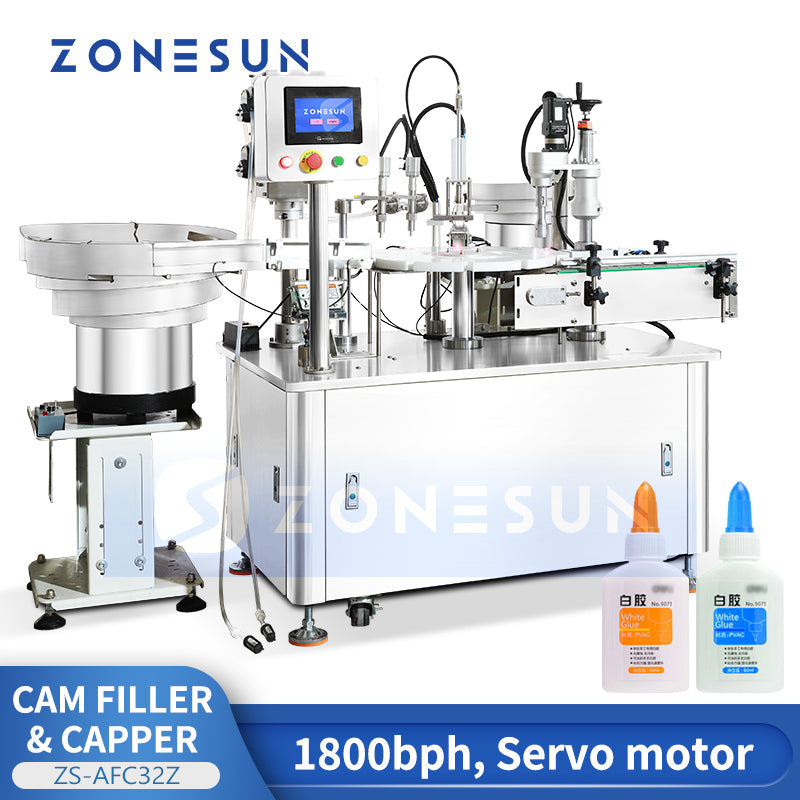 Zonesun ZS-AFC32Z Automatic Glue Bottle Filling Capping Machine for Pointed Caps