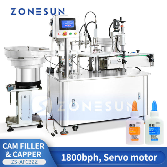 Zonesun ZS-AFC32Z Automatic Glue Bottle Filling Capping Machine for Pointed Caps