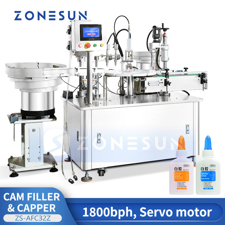 Zonesun ZS-AFC32Z Automatic Glue Bottle Filling and Capping Machine for Pointed Caps