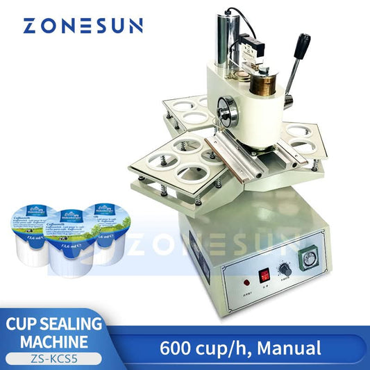 ZONESUN ZS-KCS5 Semi-Automatic Cup Sealing Machine with Custom Molds