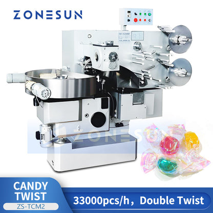 ZONESUN ZS‑TCM2 Double Twist Candy Wrapping Machine for High‑Speed Output