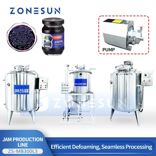 ZONESUN ZS-MB300L3 Industrial Jam Sauce Processing Tank System Mixing Vacuum Cooling