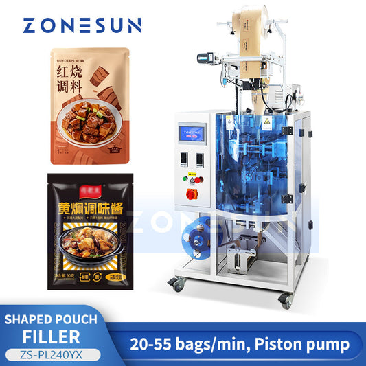 ZONESUN ZS-PL240YX Shaped Pouch VFFS Liquid Filling and Sealing Machine