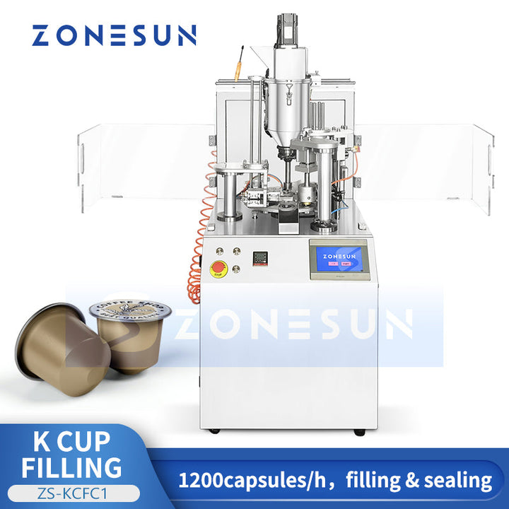 Confezionatrice e sigillatrice automatica per capsule di caffè K-Cup Zonesun ZS-KCFC1