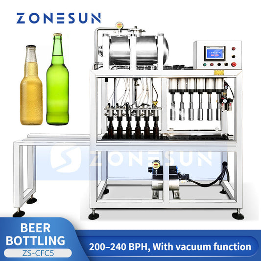 ZONESUN ZS-CFC5 Semi-Automatic Beer Bottle Vacuum Filling and Capping Machine