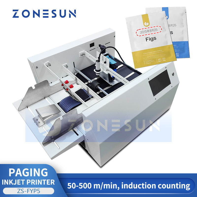 ZONESUN ZS-FYP5 Automatic Paging Coding Machine Flat Bags Cards Inkjet Coding Printer