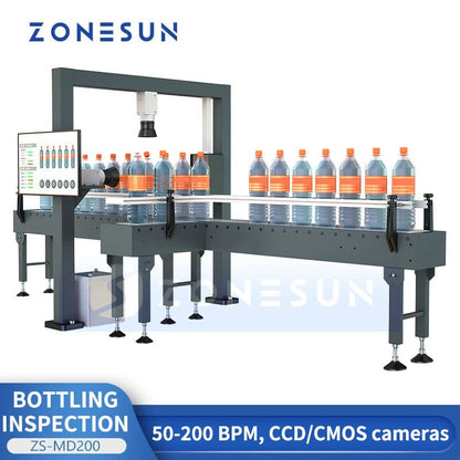 ZONESUN ZS-MD200 Automatic Vision Inspection System –Bottle Cap Liquid Level & Label Quality Control Machine