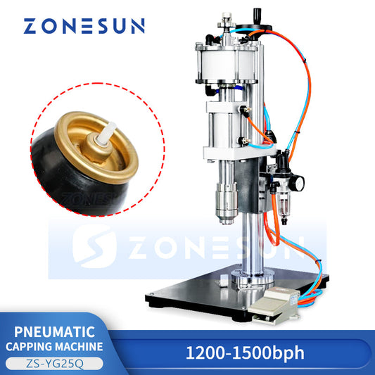 Zonesun ZS‑YG25Q Precision Pneumatic Aerosol Can Crimping Machine