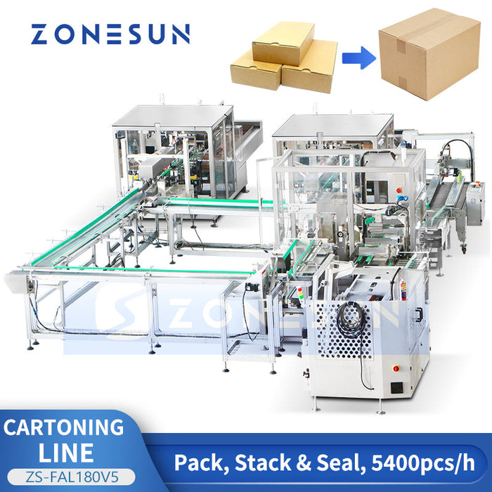 Zonesun ZS-FAL180V5 Cartoning Line with Integrated Packing and Sealing