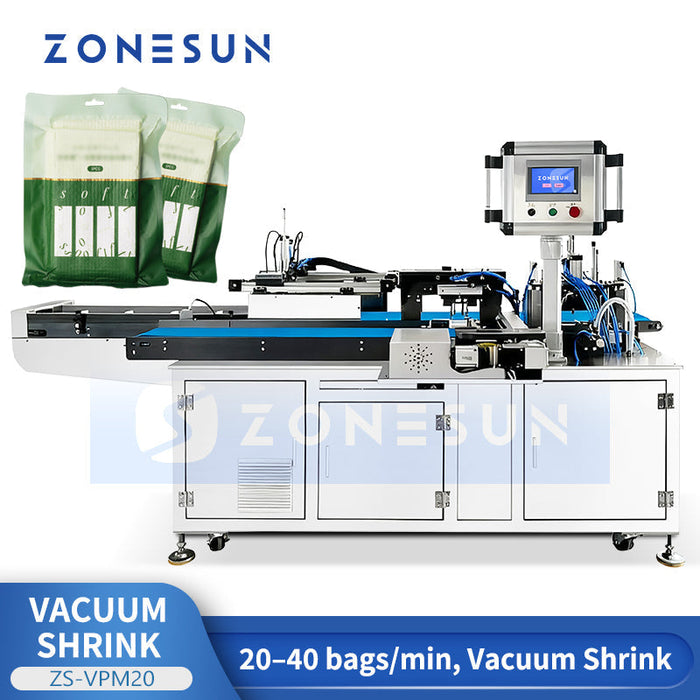 ZONESUN ZS-VPM20 Horizontal Vacuum Shrink Pouch Packaging Machine For Disposable Bath Towels / Tissue
