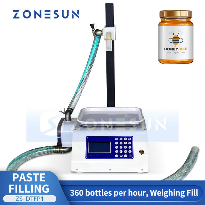 ZONESUN ZS-DTFP1 Semi-Automatic Weighing Paste Filling Machine for Honey Sauce & Cream