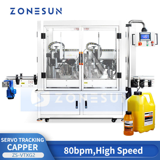 Zonesun ZS‑VTXG2 Dual‑Head Continuous Motion Automatic Capping Machine