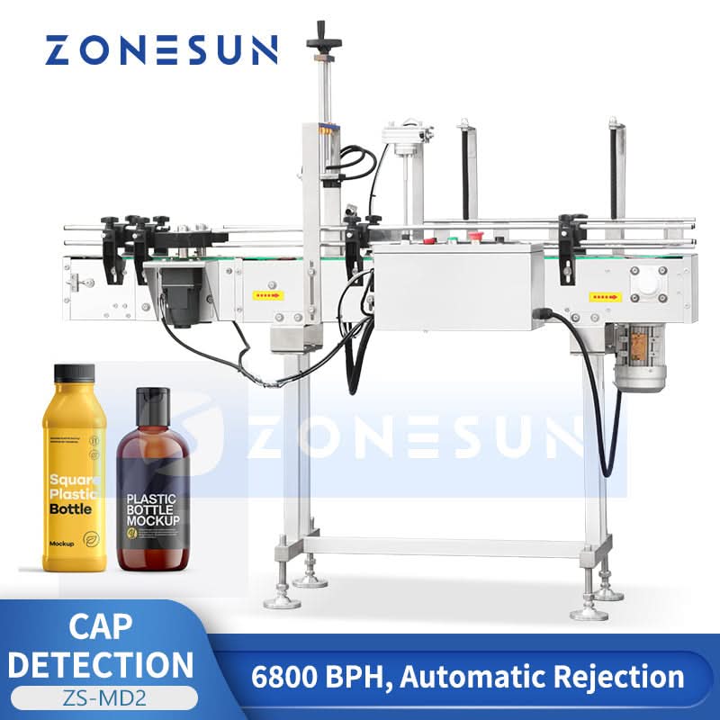 ZONESUN ZS-MD2 Automatic Cap Detection Machine for Tilted Cap Loose Cap & Foil Liner Inspection System