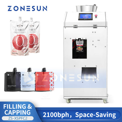 Zonesun ZS‑XSPFC2 Compact Spout Pouch Filling and Capping Machine