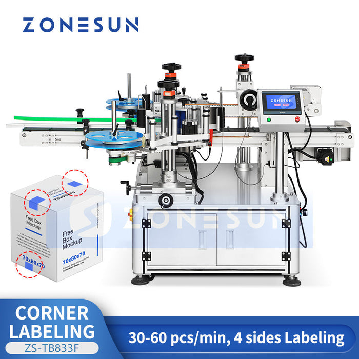 ZONESUN ZS-TB833F Corner Labeling Machine for Cosmetic Box Security Sealing Labeler