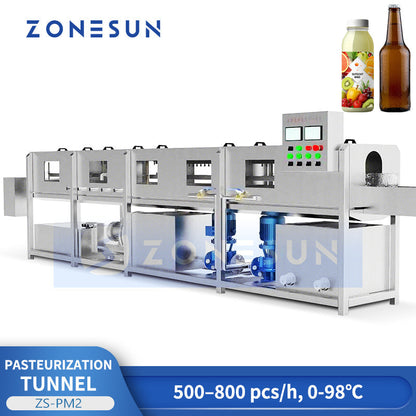 ZONESUN ZS-PM2 Tunnel Pasteurizer With Washing Dryer for Bottled Beverage Process