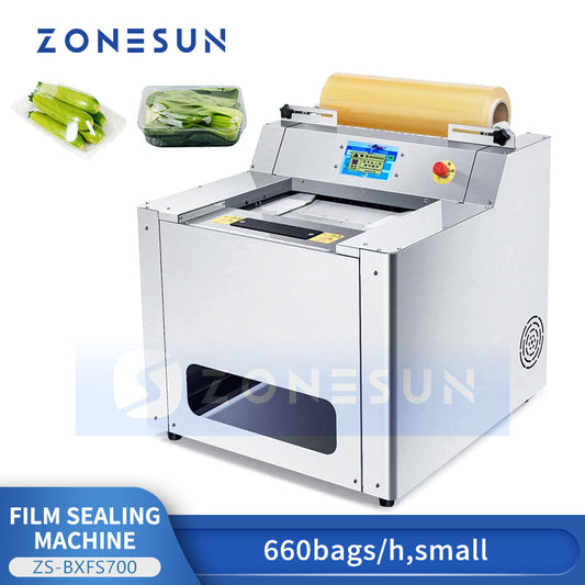 ZONESUN ZS-BXFS700 Automatic Tray Wrapper for Fresh Produce Packaging Efficiency