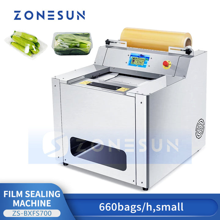 ZONESUN ZS-BXFS700 Automatic Tray Wrapper for Fresh Produce & Supermarket Packaging