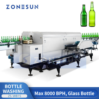 ZONESUN ZS-WB15 Automatic Glass Bottle Washing Machine  Beer Jar Cleaning Machinery