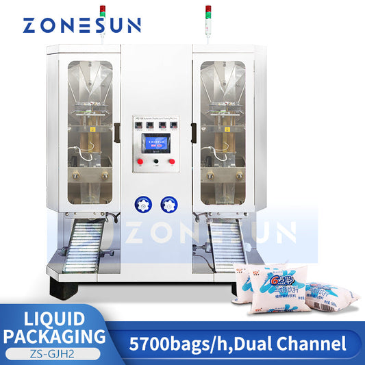 Zonesun ZS‑GJH2 Dual Channel Liquid Pouch Filling and Sealing Machine