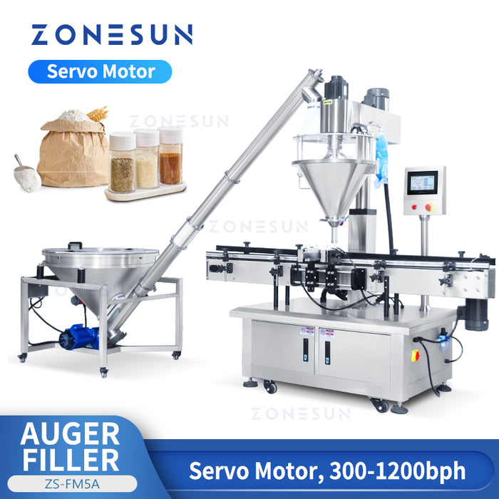 ZONESUN ZS-FM5A Servomotor Máquina automática de llenado de alimentación de polvo con barrena 