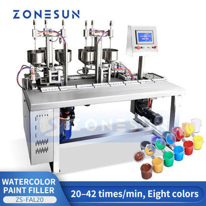 ZONESUN ZS-FAL20 Automatic Watercolor Paint Paste Filling and Capping Machine