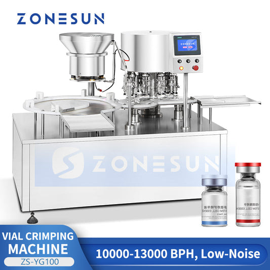 ZONESUN ZS-YG100 Automatic Rotary Vial Bottle Flip-off Caps Crimping Machine