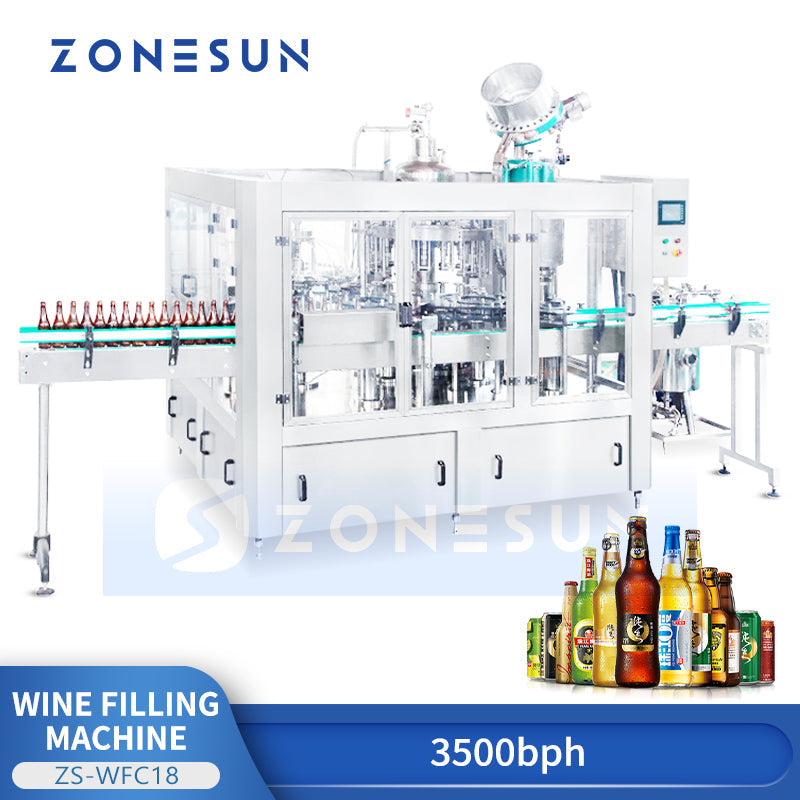 Zonesun ZS‑WFC18 Fully Automatic Beer Bottling and Capping Monoblock